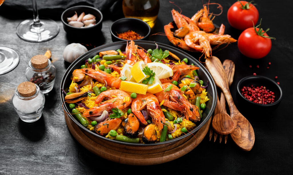 Paella de mariscos de la rías gallegas