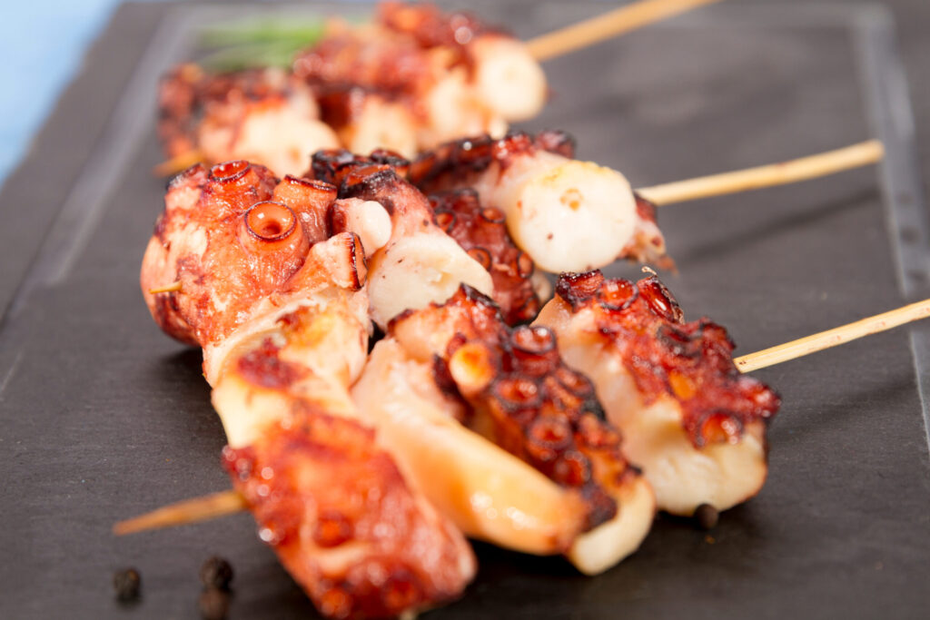 Pincho de pulpo a la parrilla